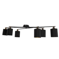 QAZQA Moderne Deckenleuchte schwarz 6-Flammig - Lofty