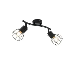 QAZQA Moderne Deckenleuchte schwarz 2-Licht verstellbar - Botu