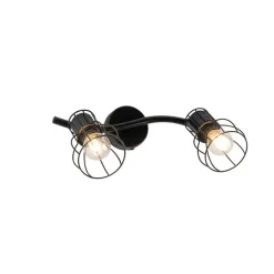 QAZQA Moderne Deckenleuchte schwarz 2-Licht verstellbar - Botu