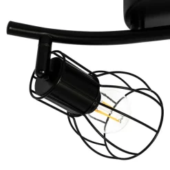 QAZQA Moderne Deckenleuchte schwarz 2-Licht verstellbar - Botu