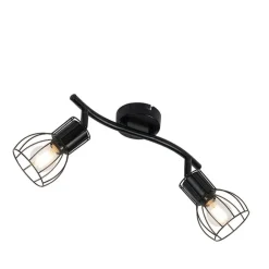 QAZQA Moderne Deckenleuchte schwarz 2-Licht verstellbar - Botu