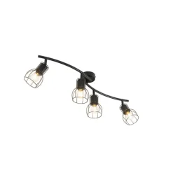 QAZQA Moderne Deckenleuchte schwarz 86 cm 4-Licht - Botu