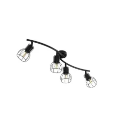 QAZQA Moderne Deckenleuchte schwarz 86 cm 4-Licht - Botu