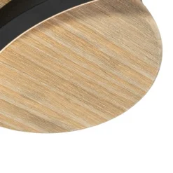 QAZQA Moderne Deckenleuchte Schwarz mit Holz inkl. LED 3-Stufen-Dimmbar - Alec