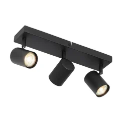 QAZQA Moderne Deckenleuchte schwarz 3-flammig verstellbar rechteckig - Jeana