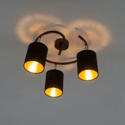 QAZQA Moderne Deckenleuchte schwarz - Lofty