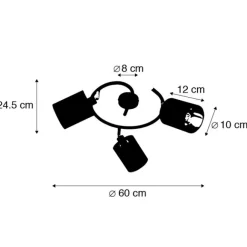 QAZQA Moderne Deckenleuchte schwarz - Lofty