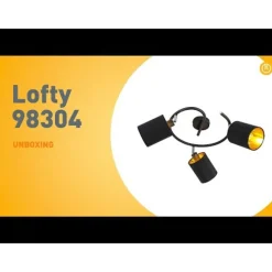 QAZQA Moderne Deckenleuchte schwarz - Lofty