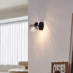 QAZQA Moderne Deckenleuchte schwarz mit rundem Rauchglas - Teddy