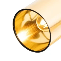 QAZQA Moderne Deckenleuchte schwarz mit goldenem 3-Licht - Lofty