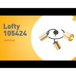 QAZQA Moderne Deckenleuchte schwarz mit goldenem 3-Licht - Lofty