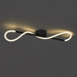 QAZQA Moderne Deckenleuchte Schwarz inkl. LED 3-Stufen Dimmbar - Keri