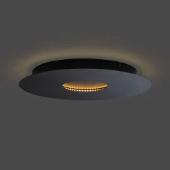 QAZQA Moderne Deckenleuchte Schwarz 40cm inkl. LED 3-Stufen Dimmbar - Morning