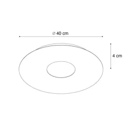 QAZQA Moderne Deckenleuchte Schwarz 40cm inkl. LED 3-Stufen Dimmbar - Morning