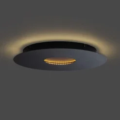 QAZQA Moderne Deckenleuchte Schwarz 40cm inkl. LED 3-Stufen Dimmbar - Morning