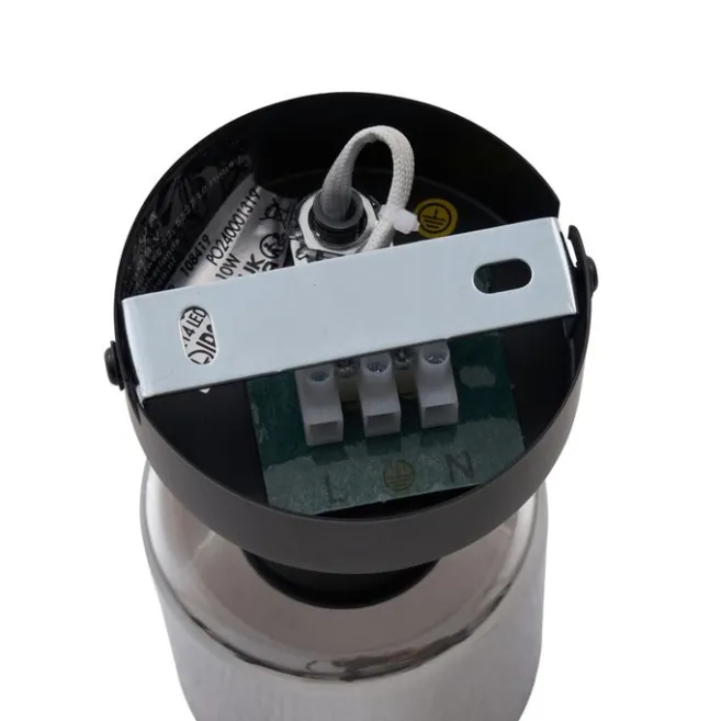 QAZQA Moderne Deckenleuchte Schwarz mit rundem Rauchglas - Cilin