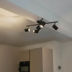 QAZQA Moderne Deckenleuchte schwarz 5-flammig verstellbar quadratisch - Jeana