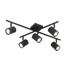 QAZQA Moderne Deckenleuchte schwarz 5-flammig verstellbar quadratisch - Jeana