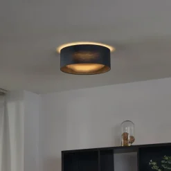 QAZQA Moderne Deckenleuchte Schwarz Transparent 40cm inkl. LED 3-Stufen Dimmbar - Sue