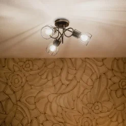 QAZQA Moderne Deckenleuchte schwarz 40 cm rund 3-Licht - Botu