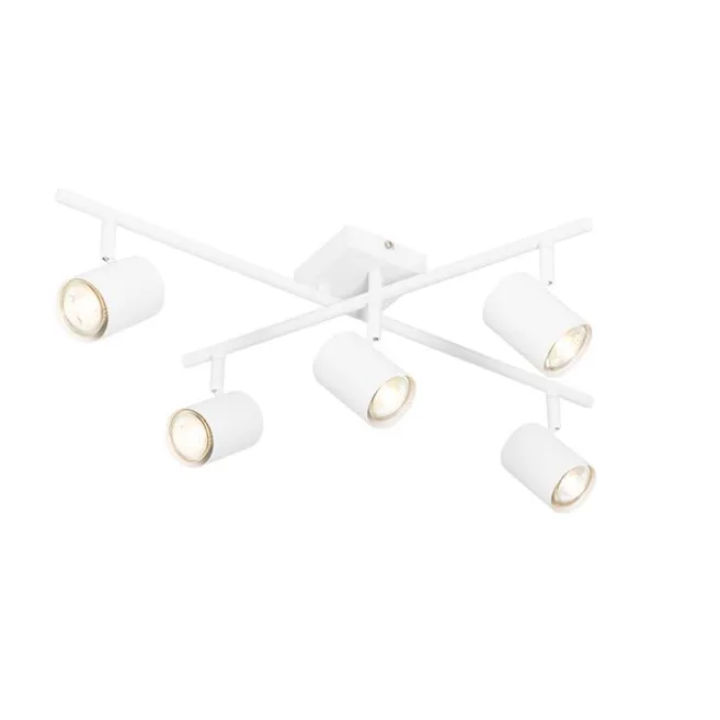 QAZQA Moderne Deckenleuchte weiß 5-flammig verstellbar quadratisch - Jeana