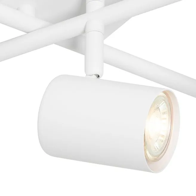 QAZQA Moderne Deckenleuchte weiß 5-flammig verstellbar quadratisch - Jeana