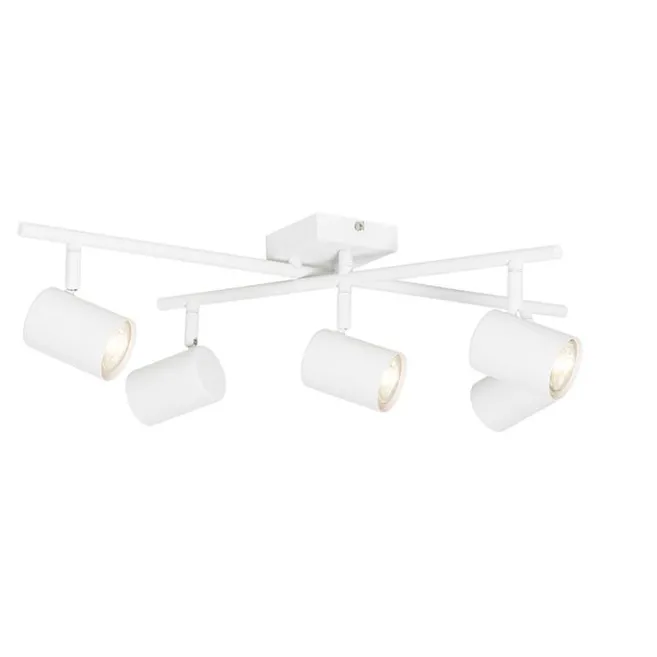 QAZQA Moderne Deckenleuchte weiß 5-flammig verstellbar quadratisch - Jeana