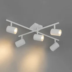 QAZQA Moderne Deckenleuchte weiß 5-flammig verstellbar quadratisch - Jeana