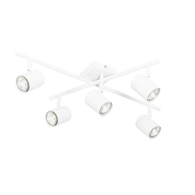 QAZQA Moderne Deckenleuchte weiß 5-flammig verstellbar quadratisch - Jeana