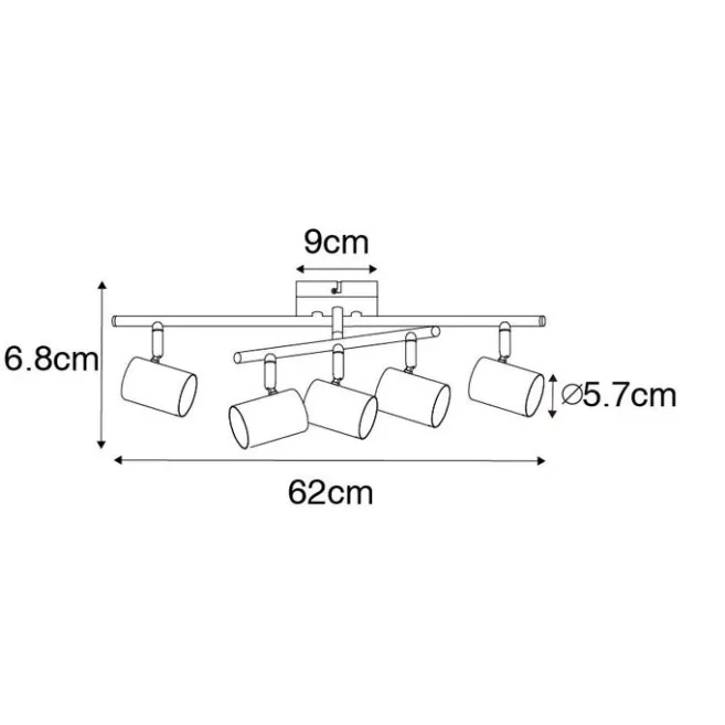 QAZQA Moderne Deckenleuchte weiß 5-flammig verstellbar quadratisch - Jeana