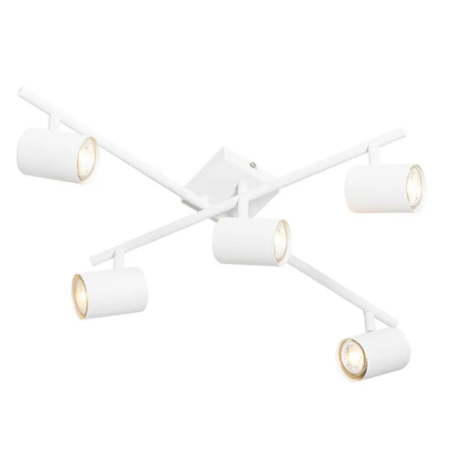 QAZQA Moderne Deckenleuchte weiß 5-flammig verstellbar quadratisch - Jeana