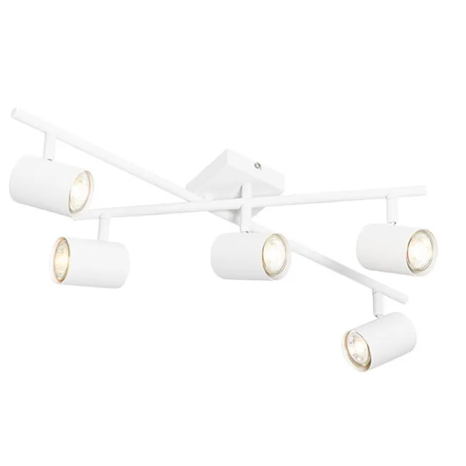 QAZQA Moderne Deckenleuchte weiß 5-flammig verstellbar quadratisch - Jeana