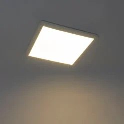 QAZQA Moderne Deckenleuchte weiß 40cm quadratisch inkl. LED 3-stufig dimmbar IP44 - Steve