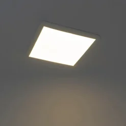 QAZQA Moderne Deckenleuchte weiß 40cm quadratisch inkl. LED 3-stufig dimmbar IP44 - Steve