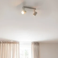 QAZQA Moderne Deckenleuchte Weiß 2-flammig Verstellbar Rechteckig - Jeana