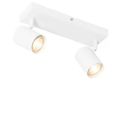 QAZQA Moderne Deckenleuchte Weiß 2-flammig Verstellbar Rechteckig - Jeana