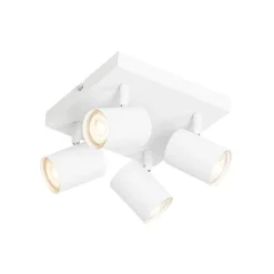 QAZQA Moderne Deckenleuchte weiß 4-flammig verstellbar quadratisch - Jeana