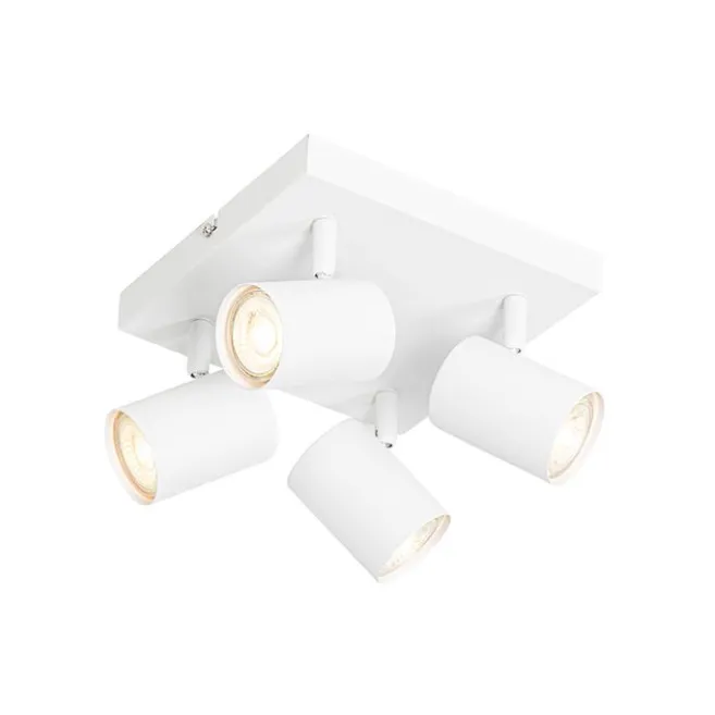 QAZQA Moderne Deckenleuchte weiß 4-flammig verstellbar quadratisch - Jeana