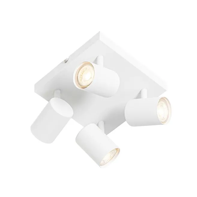 QAZQA Moderne Deckenleuchte weiß 4-flammig verstellbar quadratisch - Jeana