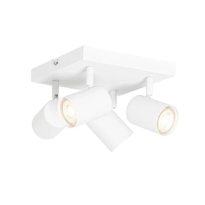 QAZQA Moderne Deckenleuchte weiß 4-flammig verstellbar quadratisch - Jeana