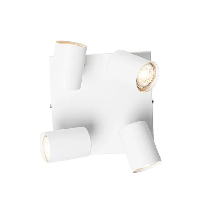 QAZQA Moderne Deckenleuchte weiß 4-flammig verstellbar quadratisch - Jeana