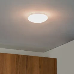 QAZQA Moderne Deckenleuchte weiß 26 cm inkl. LED - Iene