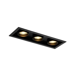 QAZQA Moderne Einbauleuchte schwarz verstellbar 3-Licht - Dach