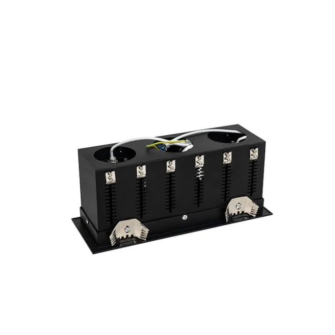 QAZQA Moderne Einbauleuchte schwarz verstellbar 3-Licht - Dach