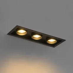 QAZQA Moderne Einbauleuchte schwarz verstellbar 3-Licht - Dach