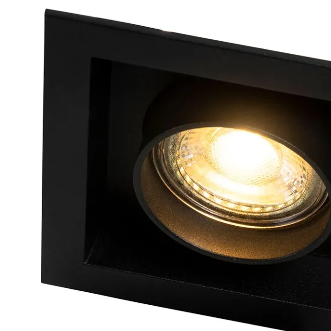 QAZQA Moderne Einbauleuchte schwarz verstellbar 3-Licht - Dach