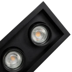 QAZQA Moderne Einbauleuchte schwarz verstellbar 3-Licht - Dach