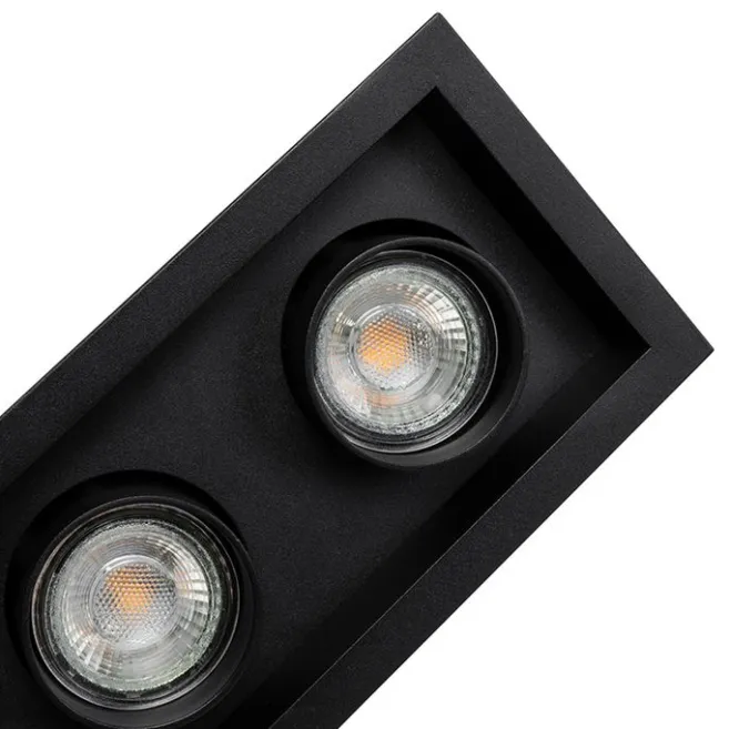 QAZQA Moderne Einbauleuchte schwarz verstellbar 3-Licht - Dach