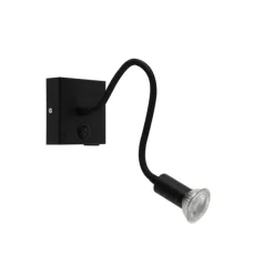 QAZQA Moderne flexible Wandleuchte USB schwarz - Zeno