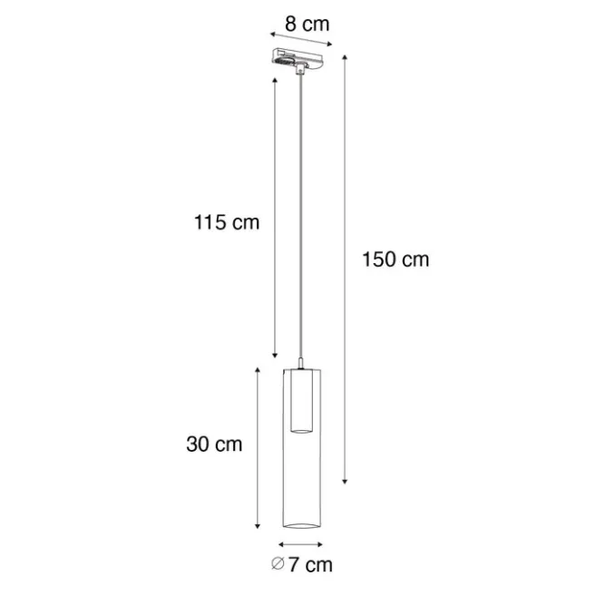 QAZQA Moderne goldene Pendelleuchte für 1-phasiges Schienensystem - Iconic Lloyd